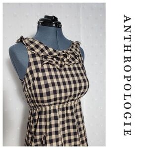 ANTHROPOLOGIE Sleeveless Empire Waist Gingham Blouse